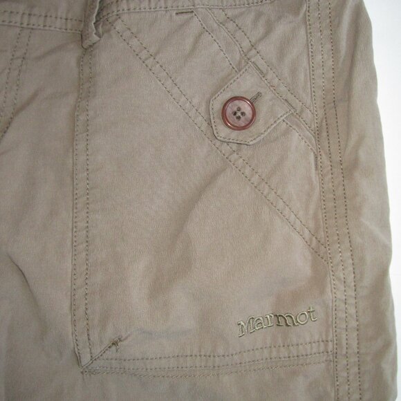 Marmot Women's Hiking Outdoor Pants Khaki Cotton Nylon Stretch Roll Up Cuff sz 8 - Picture 6 of 11